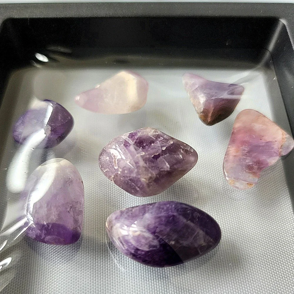 Amethyst‎ Crystal Set Healing Stones Gemstones Display Polished Tumbled Stones